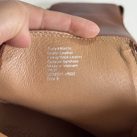 Madewell The Alyce Zip-Front Lugsole Boot in Dried Maple Size 9 - Picture 6 of 10